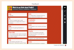 An example of a discussion board using Padlet.